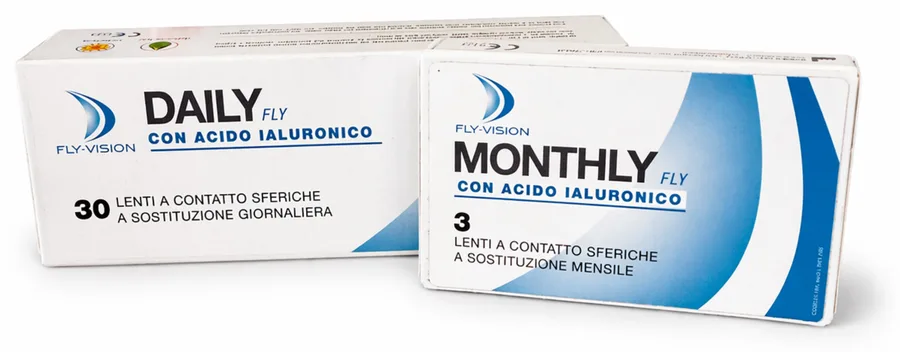 Confezioni FlyVision Daily e Monthly con acido ialuronico